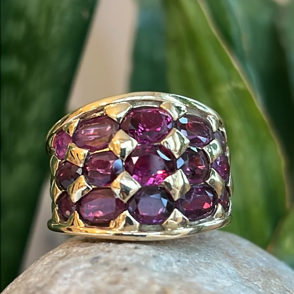 18k gold l Sapphire snd ruby band - Picture 9 of 11